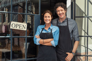 Small business owners couple