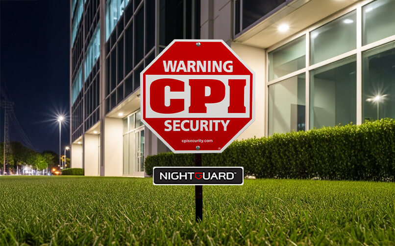 CPI Night Guard sign in front of business